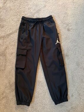 Jordan Black Cargo Track Pants with White Jumpman